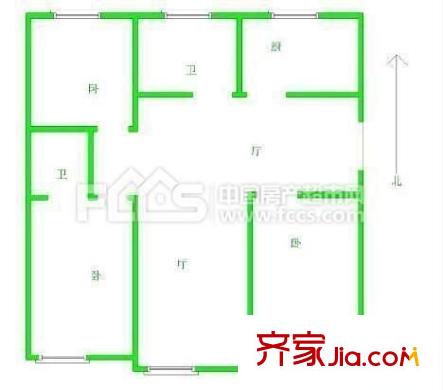 昌閩小區(qū) 3室 戶型圖