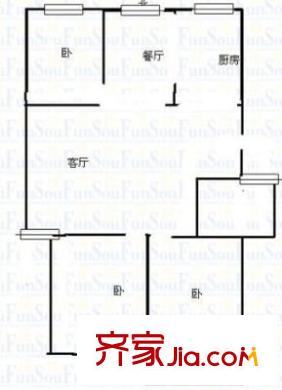 百花新苑 3室 戶型圖
