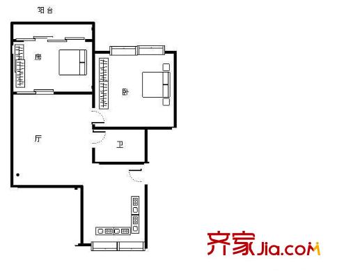 碧玉花園 2室 戶型圖