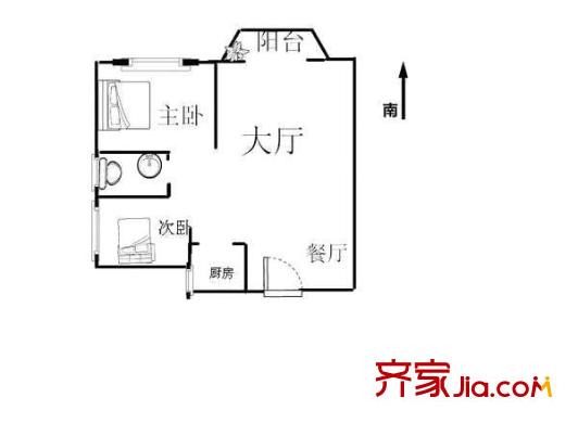 英泰第一城 2室 戶型圖