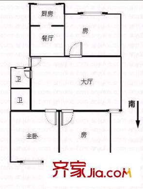 雅利達(dá)花園 3室 戶型圖