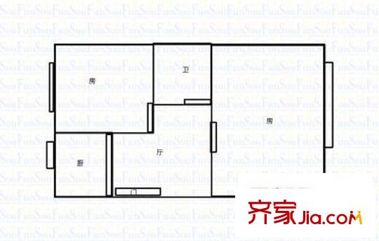 先鋒苑小區(qū) 2室 戶(hù)型圖