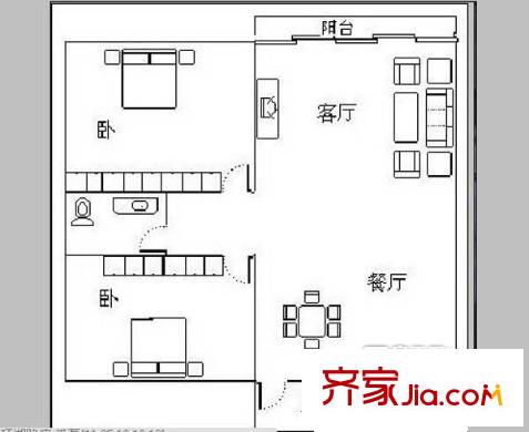 物資所單宿 2室 戶型圖