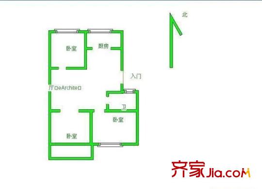 物資所單宿 3室 戶型圖