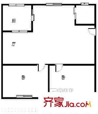 鐵五小區(qū) 2室戶型圖