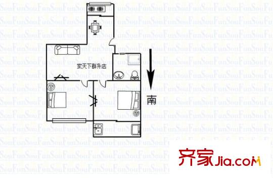 雙豐花園 2室 戶型圖