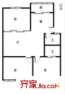 雙豐花園 3室 戶型圖