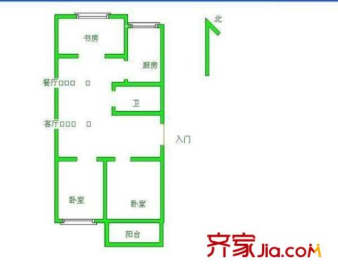 省外貿(mào)宿舍 3室 戶型圖
