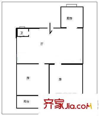 十一中宿舍 2室戶型圖