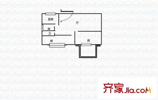 石井新村 2室 戶型圖