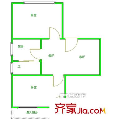 上海西新村 2室戶型圖