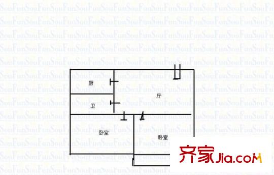 上海西新村 2室 戶型圖
