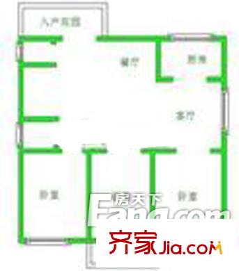 榕城花園 3室 戶型圖