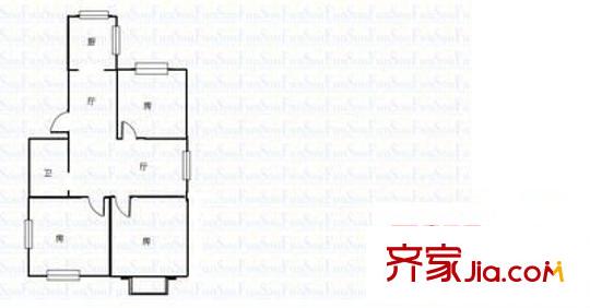 龍庭花園 3室 戶型圖