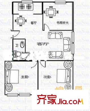 龍庭花園 2室戶型圖