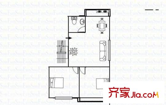 連輝新村 2室 戶型圖