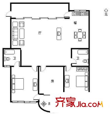 康居康園 3室 戶型圖