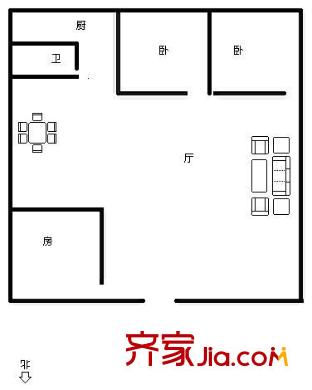 康山里新村 3室 戶型圖