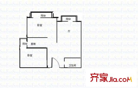 江山好美家 2室 戶型圖