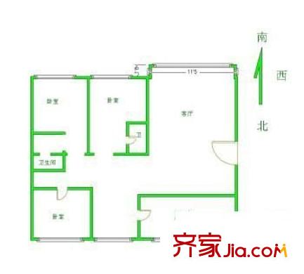 江山好美家 2室 戶型圖
