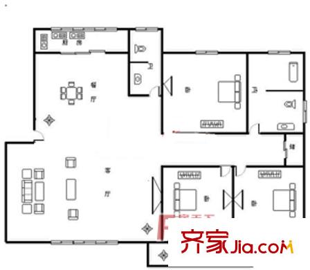 嘉誼花園 3室戶型圖