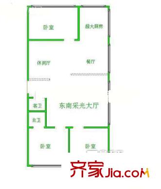 建行宿舍 3室 戶型圖