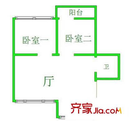 金湯花園 2室 戶型圖