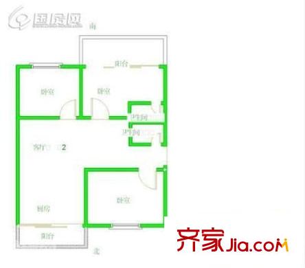 金湯花園 2室 戶型圖