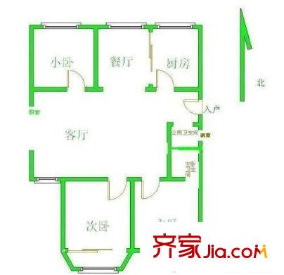 建華小區(qū) 3室 戶型圖