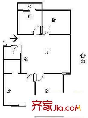 建華小區(qū) 3室 戶型圖