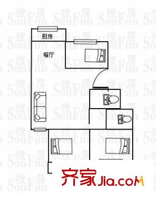 嘉源欣苑 3室 戶型圖