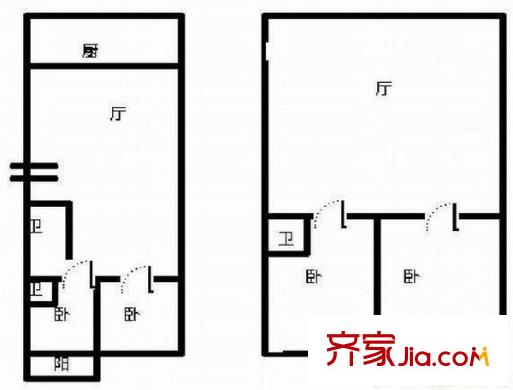 軍轉(zhuǎn)公寓 4室 戶型圖