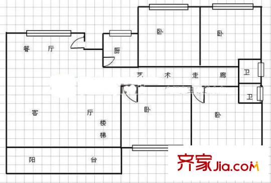 軍轉(zhuǎn)公寓 4室戶型圖