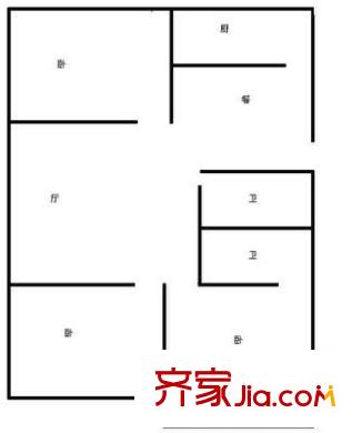 福日新城 3室 戶型圖