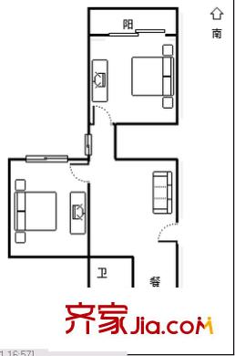 福日新城 2室 戶型圖
