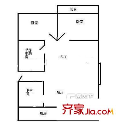 福鍋小區(qū) 3室戶型圖