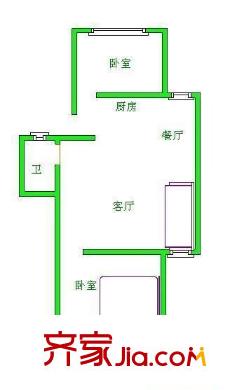 福鍋小區(qū) 2室 戶型圖