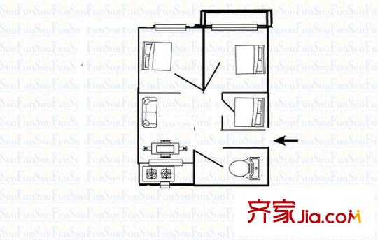 福鍋小區(qū) 3室 戶型圖