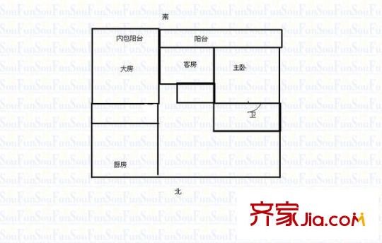 福苑花園 3室 戶型圖