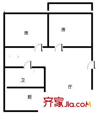 福日公司琴湖路單位宿舍 2室 戶型圖