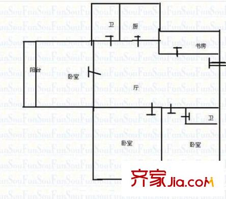 嘉園屯 4室 戶型圖
