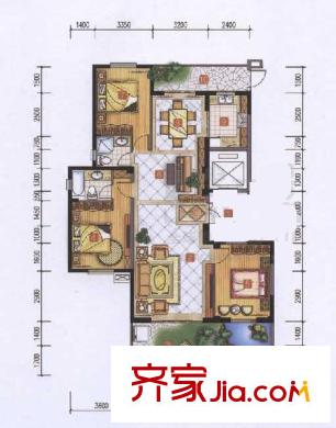 匯特城 3室 戶型圖
