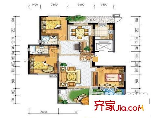 匯特城 3室 戶型圖