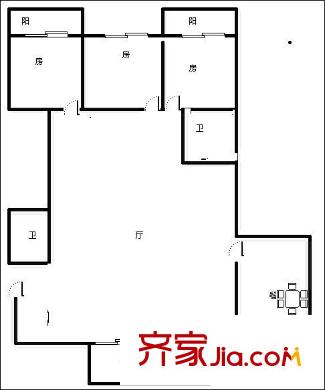 富城小區(qū) 3室 戶型圖