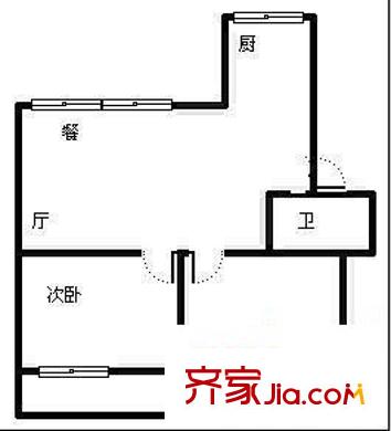 斗池新村B區(qū) 2室 戶型圖
