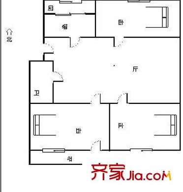 斗池新村B區(qū) 3室 戶型圖