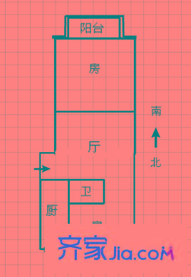 中亭街D區(qū) 2室 戶型圖
