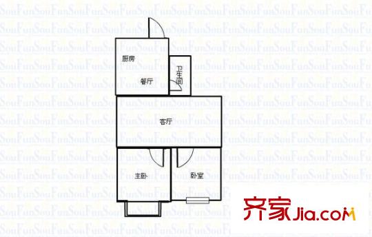 瀛福小區(qū) 2室 戶型圖