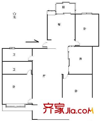 天勝花園 3室 戶型圖