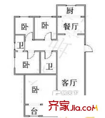 臨鳳樓 4室戶型圖